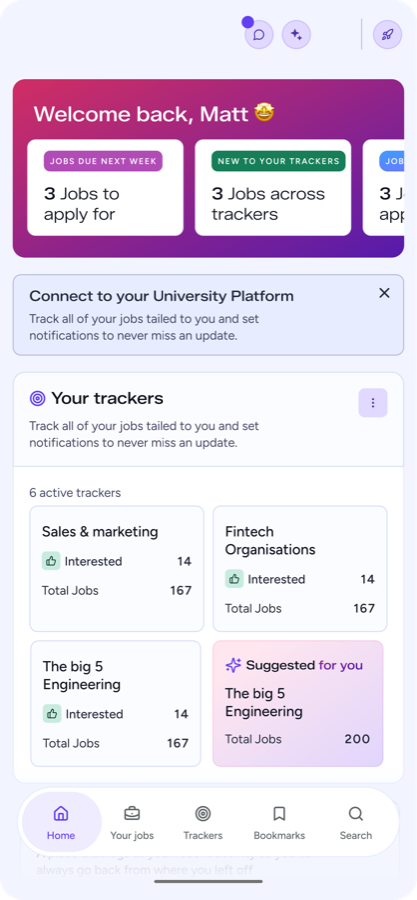 Redefining the student experience, mobile view